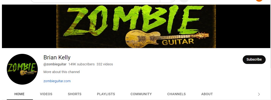 Review Of Brian Kelly's Zombie Guitar YouTube Channel